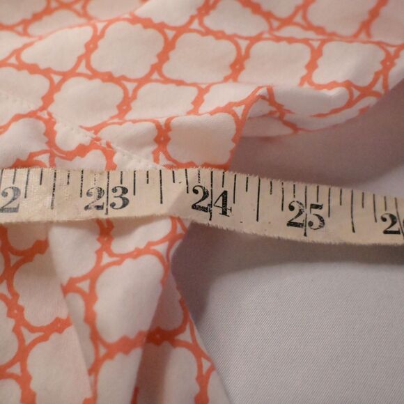 Foxcroft Womens XL White Geo Shaped Cotton Button Down Up Wrinkle Free Shirt - Picture 5 of 7